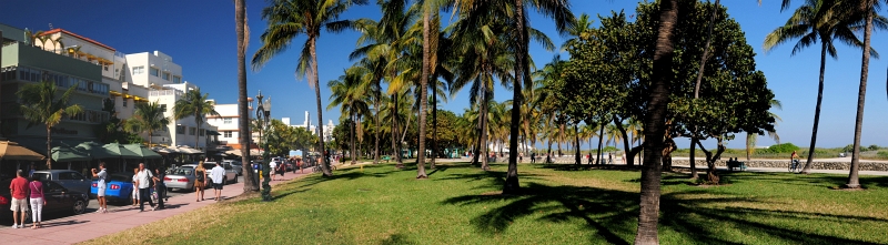 Ocean Drive und Lummus Park in Miami South Beach